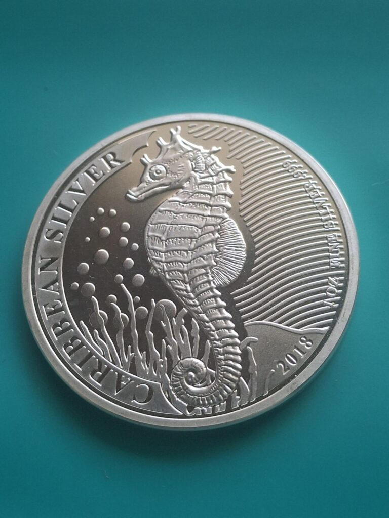 Read more about the article 2018 Barbados Carribean Seahorse .999 1 oz Silver Coin
