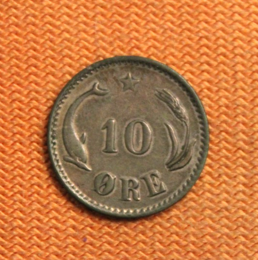 Read more about the article Denmark  Silver 10 Ore  1889  toned  Higher Grade!