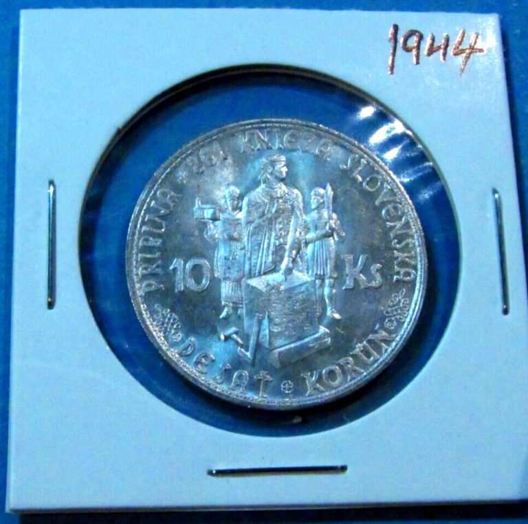 Read more about the article 1944 Slovakia 10 Korun Silver BU Coin WWII ERA Coin Czechoslovakia