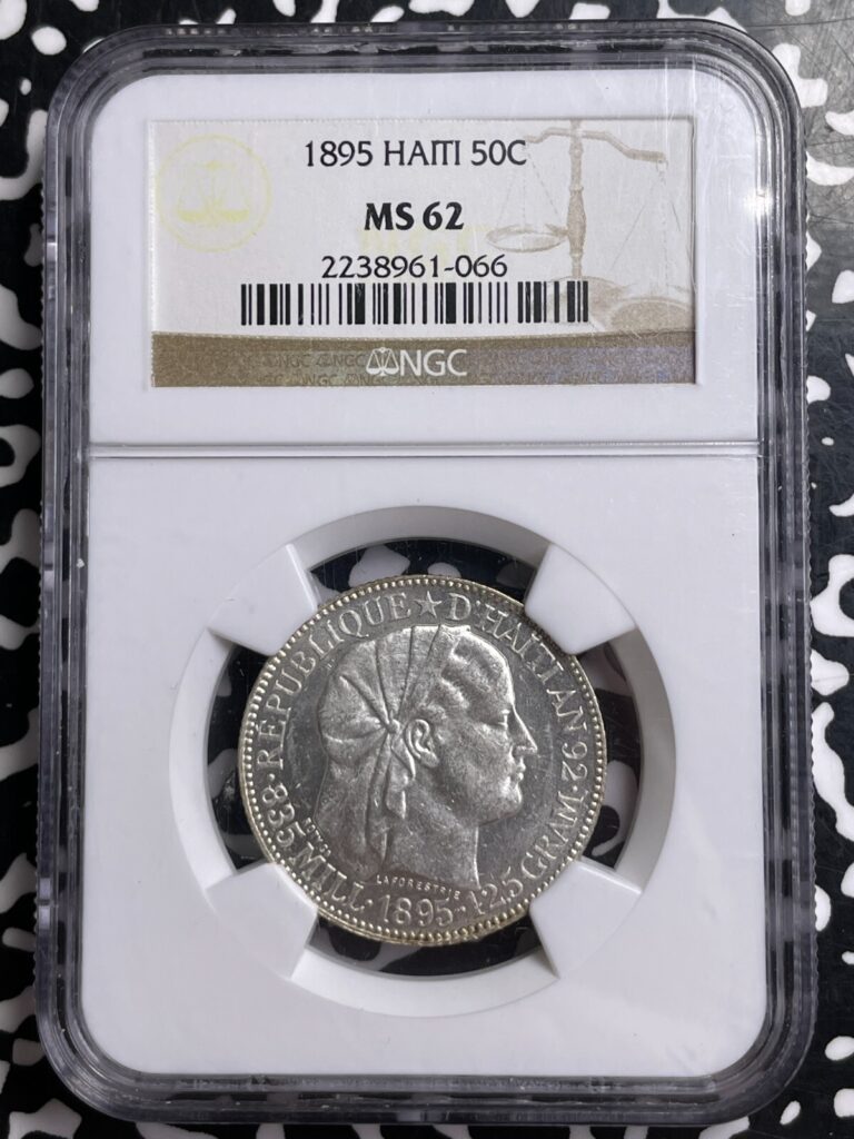 Read more about the article 1895 Haiti 50 Centimes NGC MS62 Lot#MK90 Silver! Nice UNC!