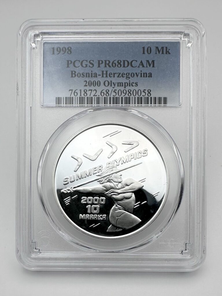 Read more about the article Bosnia and Herzegovina  10 Maraka  1998  Summer Olympics  Sydney  PCGS Pop 2/1
