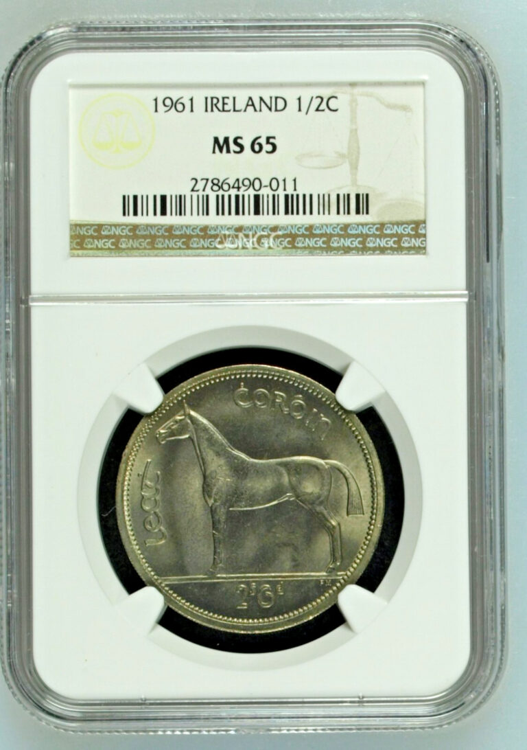 Read more about the article 1961  Ireland 1/2 Crown NGC MS 65