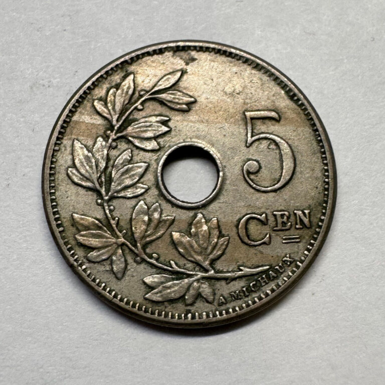Read more about the article 1904 Belgium 5 Centimes – Beautiful Coin – #B-036