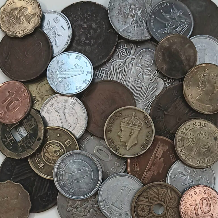 Read more about the article Asia 32 Coin Lot China 10 Cash Yuan  Hong Kong Cents  South Korea Won  Japan Yen