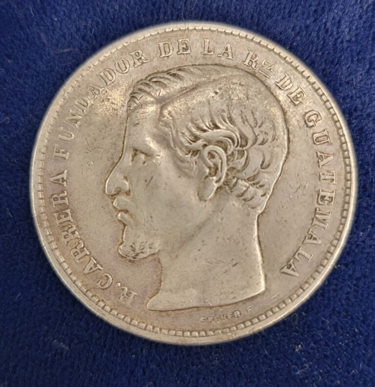 Read more about the article 1867 R Guatemala Silver Peso. Rafael Carrera. Scarce!