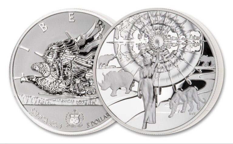 Read more about the article 2024 Samoa $5 2 oz Silver Light of Liberty Natanya Van Niekerk Reverse Proof