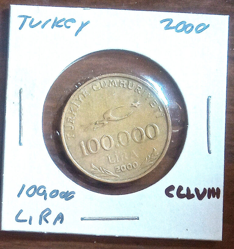 Read more about the article TURKEY 2000 100 000 Lira Coin; A Collectible  Interesting Coin  FREE SHIPPING!!