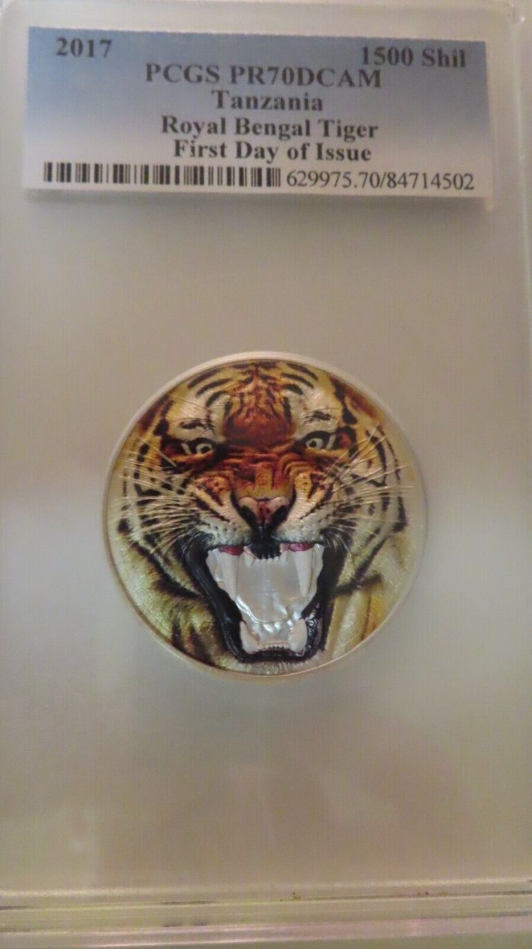 Read more about the article 2017 Tanzania Africa Royal Bengal Tiger Wildlife 2 oz 999 Silver Proof PCGS PR70