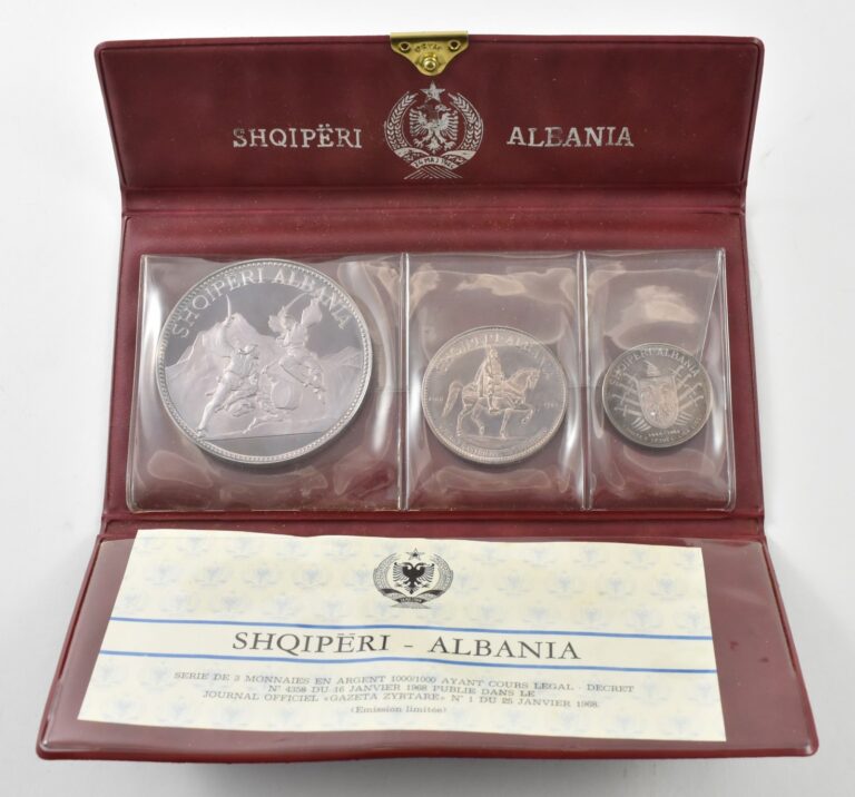 Read more about the article 1968 Albania 3 Coin Silver Limited Issue Set *3222