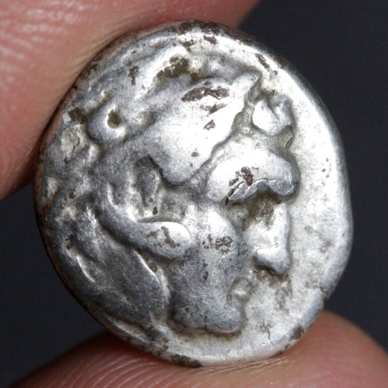 Read more about the article Ancient Greek Silver Coin Hercules Moesia Hemidrachm 200BC Kallatis Bow Quiver