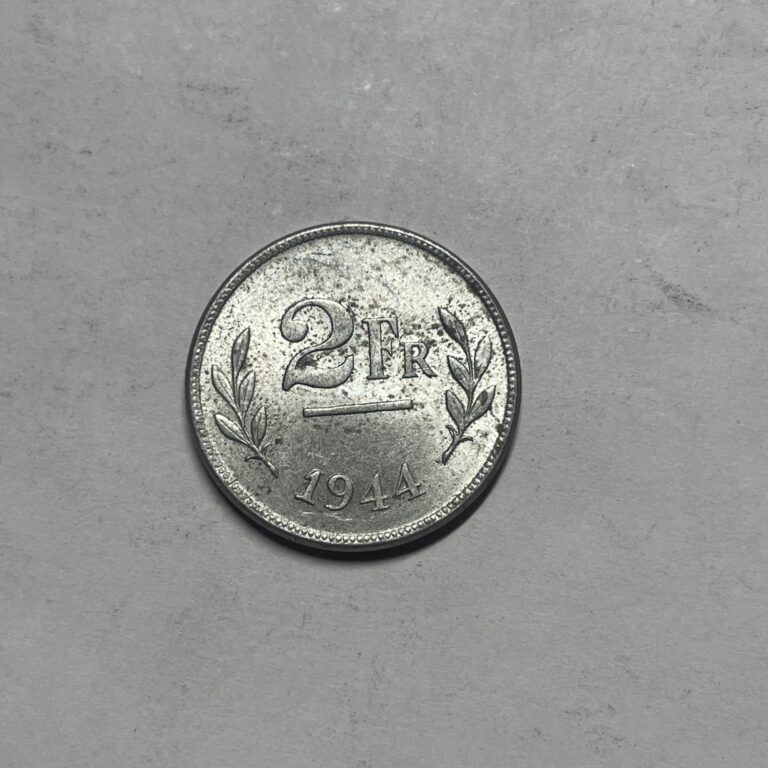 Read more about the article 1944 Belgium 2 Francs Allied Occupation Coins on Steel Cent Planchets – LN274