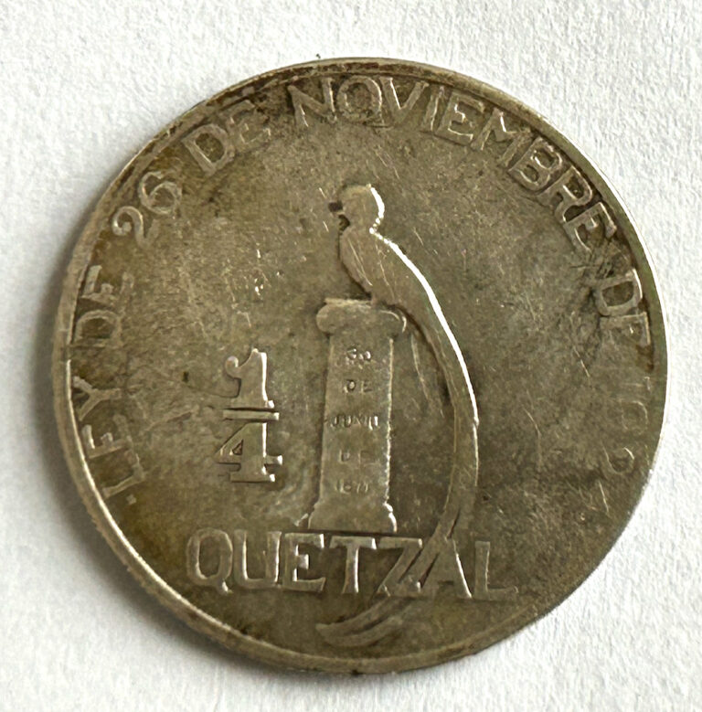 Read more about the article GUATEMALA SILVER 1/4 QUETZAL 1925