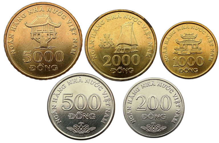 Read more about the article VIETNAM SET OF 5 COINS 200 – 5000 DONG 1993 TEMPLES BUILDINGS UNC