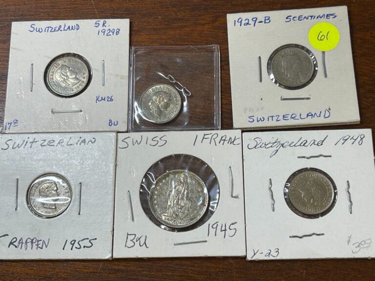 Read more about the article Early Switzerland 6 Coins Lot Excellent Condition High Value