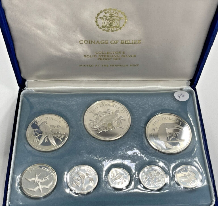Read more about the article 1974 “Coinage of Belize” Collectors Solid Sterling Silver Proof Set- 8 Coins