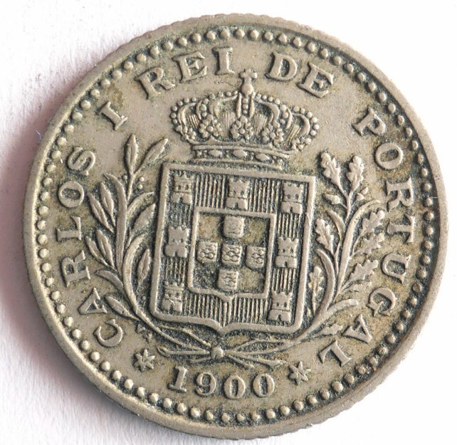 Read more about the article 1900 PORTUGAL 50 REIS – EXCELLENT Coin – FREE SHIP – Portugal Bin A