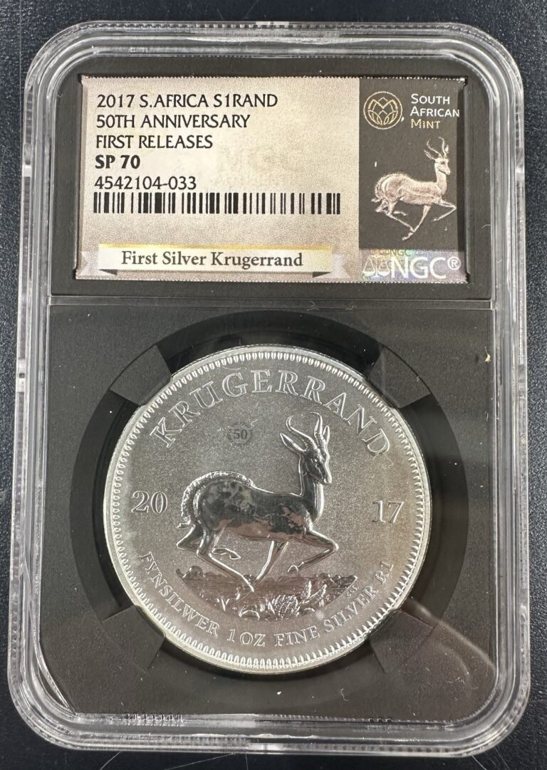 Read more about the article 2017 South Africa 1 Oz Silver Krugerrand S1 Rand NGC SP70