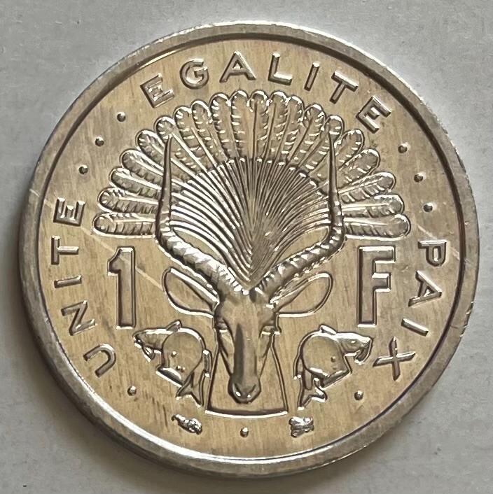 Read more about the article Djibouti 1 Franc 1996 – Waterbuck Antelope (Kobus ellipsiprymnus) Uncirculated