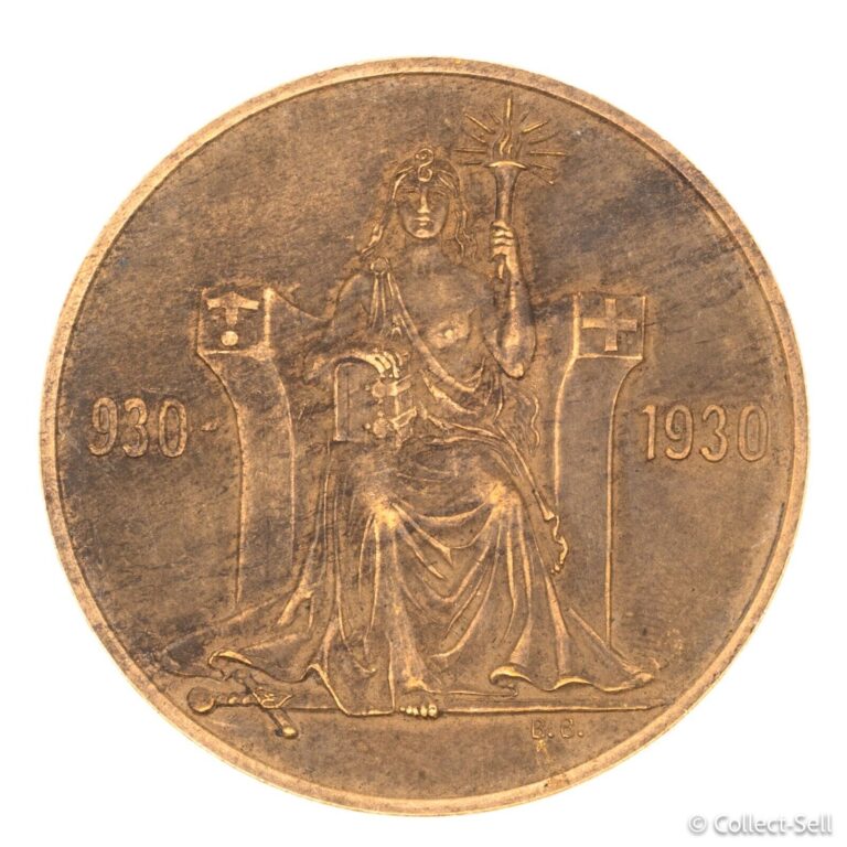 Read more about the article 1930 Iceland Althing Millennium 2 Kronur  Coin  Althing Millennium Commemorative
