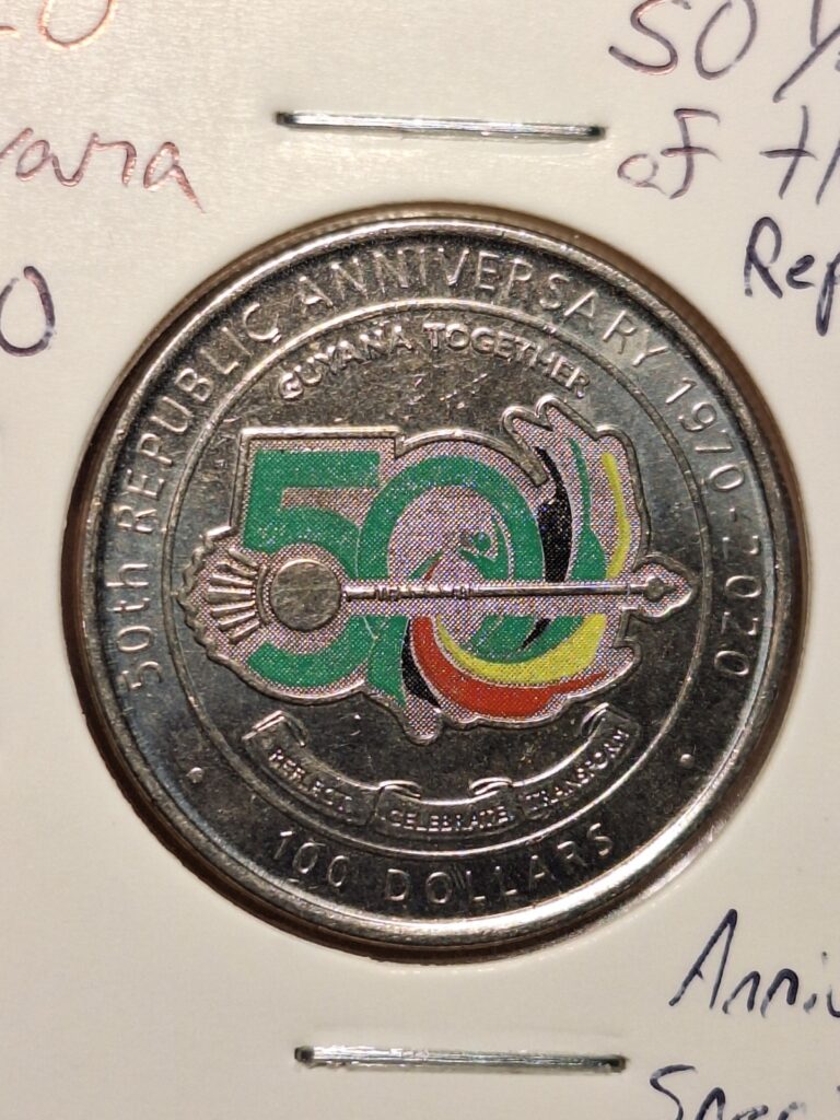 Read more about the article 2020 Guyana $100 Special 50 Years Of The Republic Anniversary Edition Coin!
