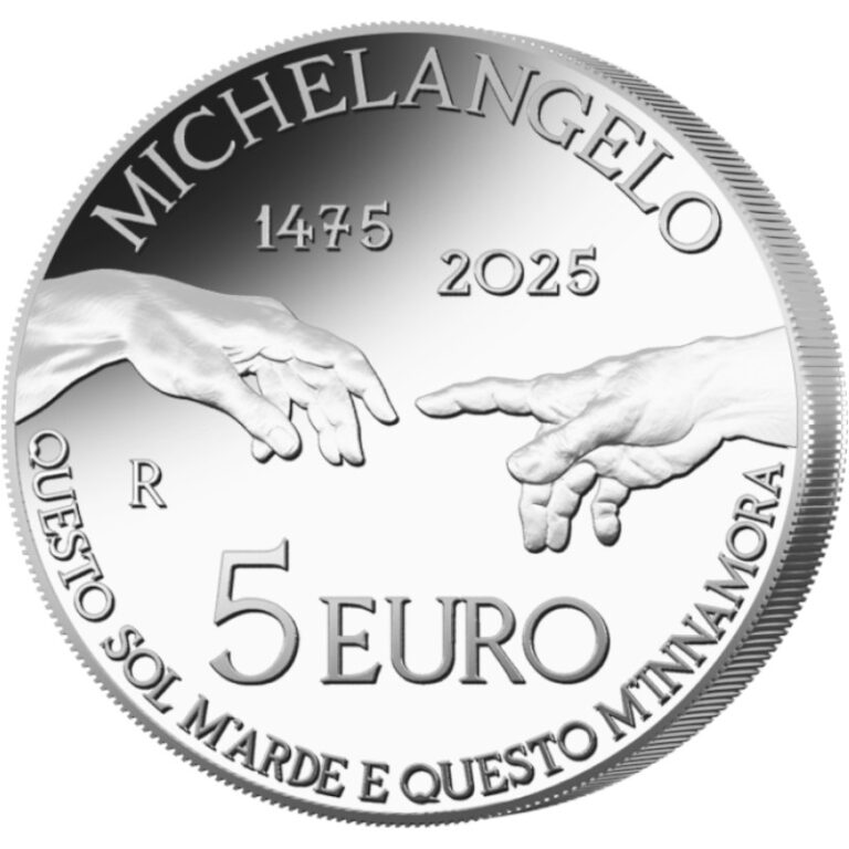 Read more about the article 2025 Italy € 5 Euro Silver Proof Coin – Birth of Michelangelo 550 Years