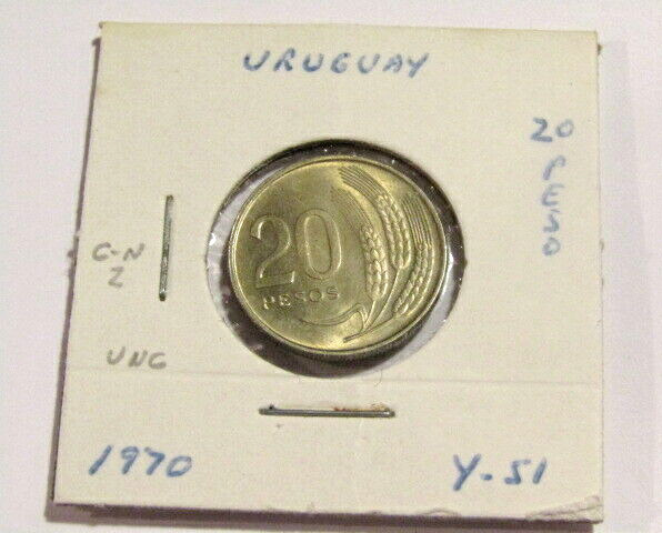 Read more about the article Uruguay 1970 20 Pesos unc Coin