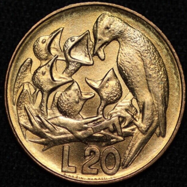Read more about the article SAN MARINO ~ 1975 F.A.O. ~ 20 Lira ~ UNC World Coin ~(1 COIN ONLY) ☘️ W-#1336 ☘️