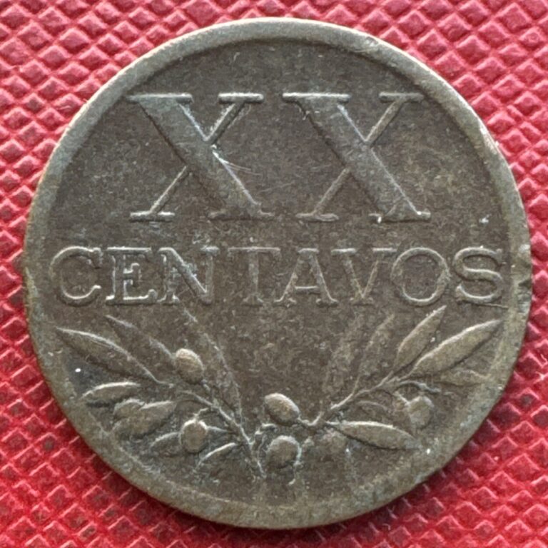 Read more about the article Portugal 1944 Bronze 20 Centavos. WWII Era. KM# 584