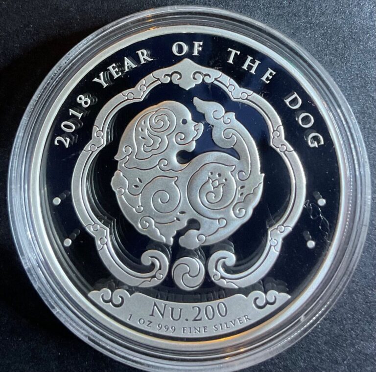 Read more about the article 2018 Bhutan Zodiac Lunar Year of The Dog OG Cap Low Mintage 1 oz .999 Silver Gem