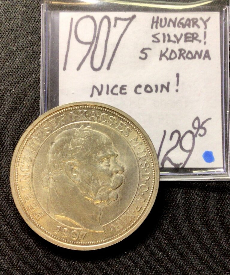 Read more about the article 1907 Hungary Silver! 5 Korona! Nice Coin! ENN Coins