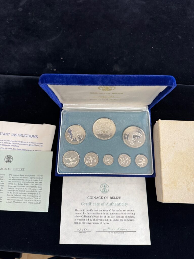Read more about the article 1974 Coinage Of Belize Sterling Silver Proof Coin Set 8 Coins !!! MINTY COND.