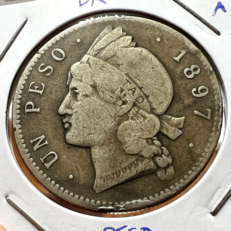Read more about the article 1897 DOMINICAN REPUBLIC SILVER PESO  BETTER COIN