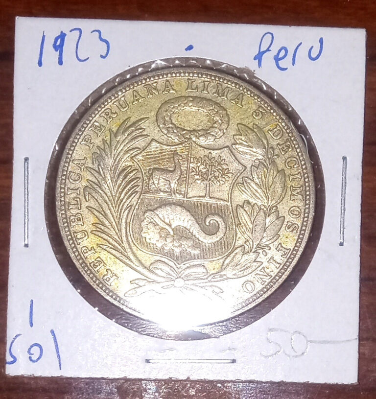 Read more about the article PERU 1923 1 Sol Silver Coin; Lovely  About Uncirculated  and with FREE SHIPPING!
