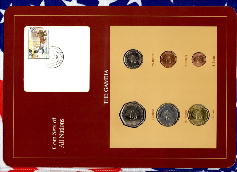 Read more about the article Coin Sets of All Nations Gambia w/card 1971 – 1987 UNC 1 Dalasi 1987