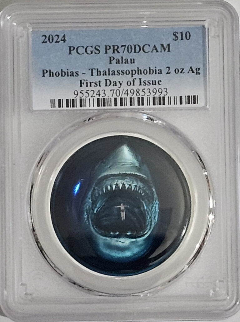 Read more about the article 2024 Palau Silver 2oz $10 Thalassophobia PCGS PR70 First Day Issue