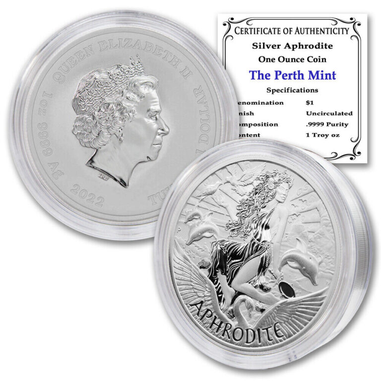 Read more about the article Tuvalu 2022 1oz Silver Aphrodite Brilliant Uncirculated BU coin w/ CoA and Capsule