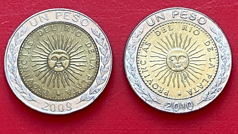 Read more about the article Argentina 2 Coins 1 Peso – 2009-2010- Bimetallic