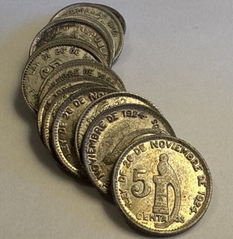 Read more about the article ONE 1930’s-40’s Guatemala 5 Centavos Quetzal Bird Silver Coin Randomly Selected