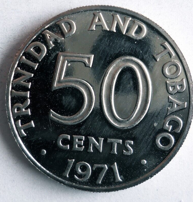 Read more about the article 1971 TRINIDAD and TOBAGO 50 CENTS – PROOF – Great Coin – FREE SHIP – Bin #723