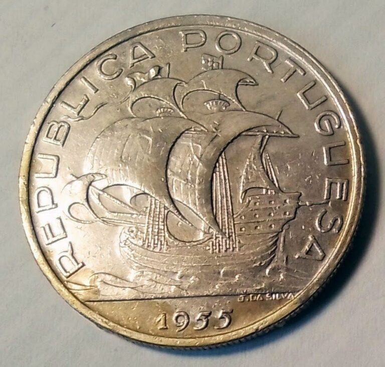 Read more about the article Portugal 1955 10 Escudos — Silver Coin.