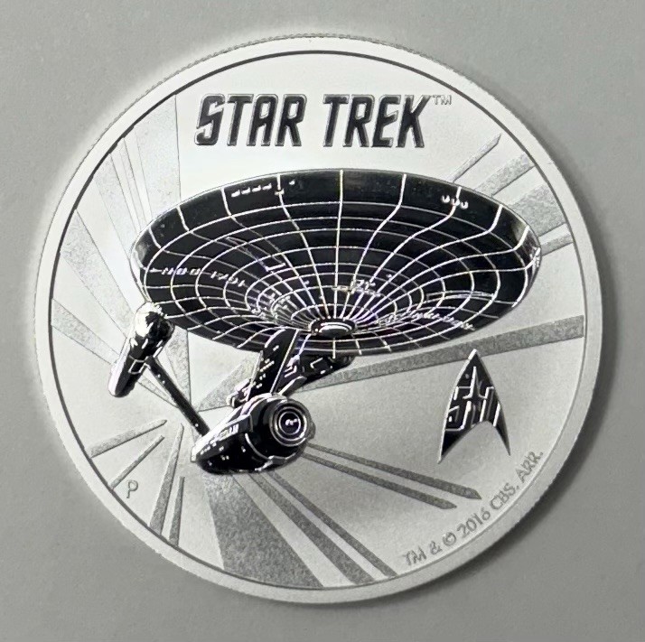 Read more about the article 2016 $1 Tuvalu Star Trek U.S.S. Enterprise 1 oz Silver Coin BU ONLY 50K minted!