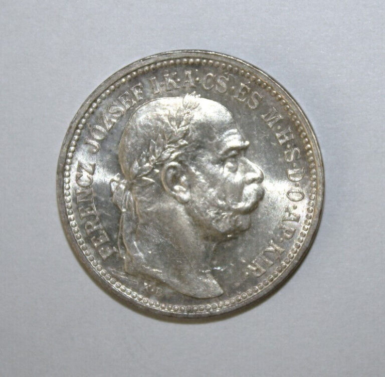 Read more about the article S3 – Hungary 1 Korona 1915-KB Brilliant Uncirculated Silver Coin *** Beautiful