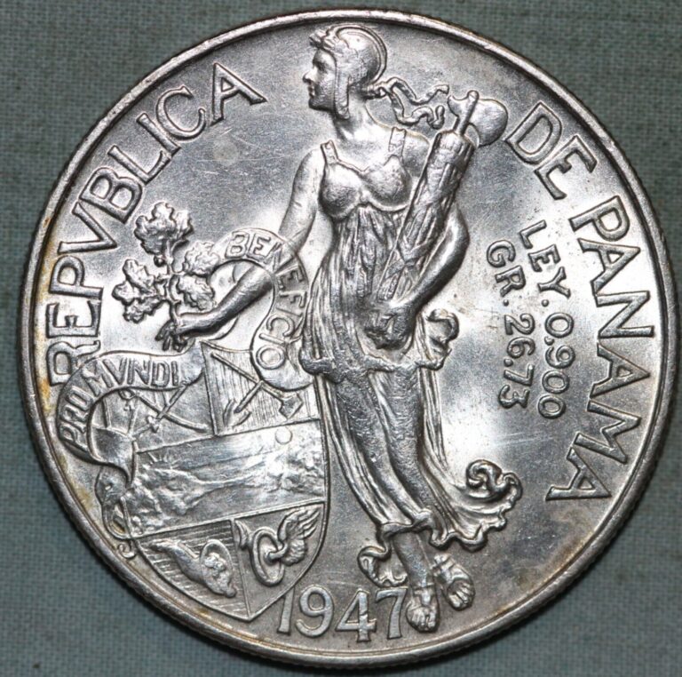 Read more about the article Panama 1947 ~ .900 Silver  Un Balboa ~ High Grade ~ KM# 13