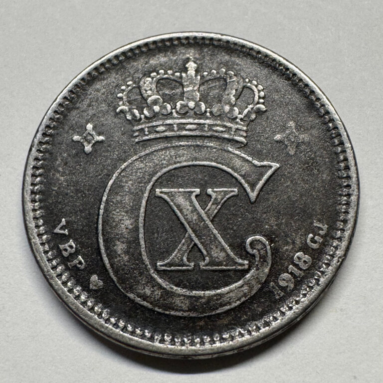 Read more about the article 1918 Denmark 5 Ore – Iron – Beautiful Coin – #B-065