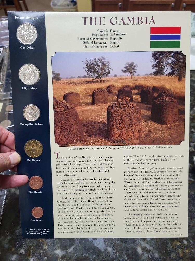 Read more about the article Coins from Around the World THE GAMBIA 6 coin Set 1998-2008 UNC 1 Dalasi 2008