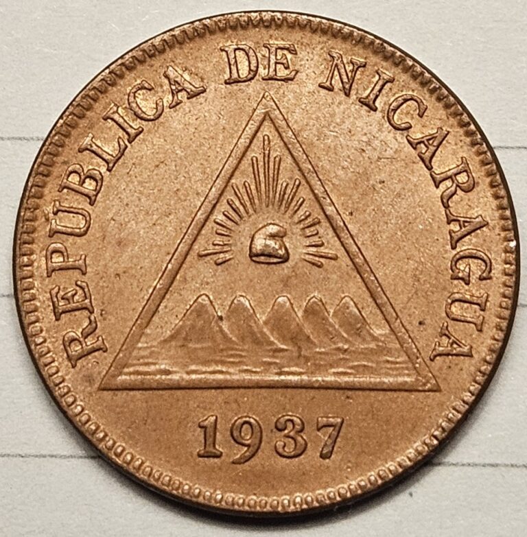 Read more about the article Nicaragua 1 Centavo KM 12 CH Brn Unc 1937 Hints Of Mint Luster On Reverse!