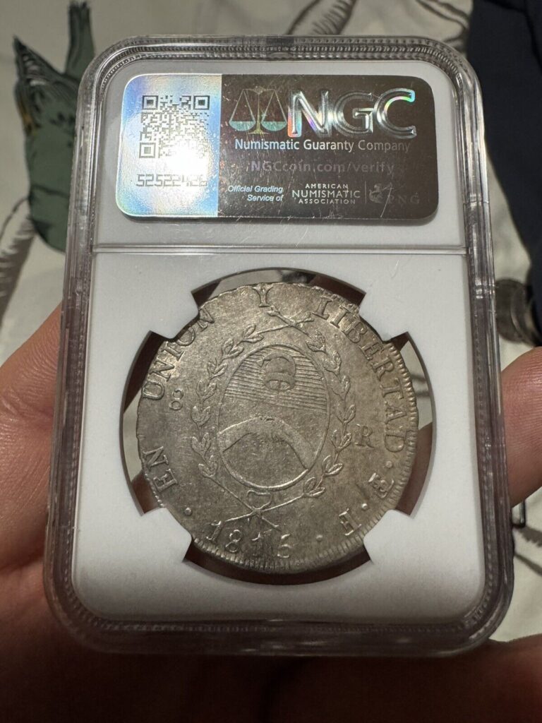 Read more about the article Argentina Sunface 8 Soles 1815 PTS-FL AU53 NGC