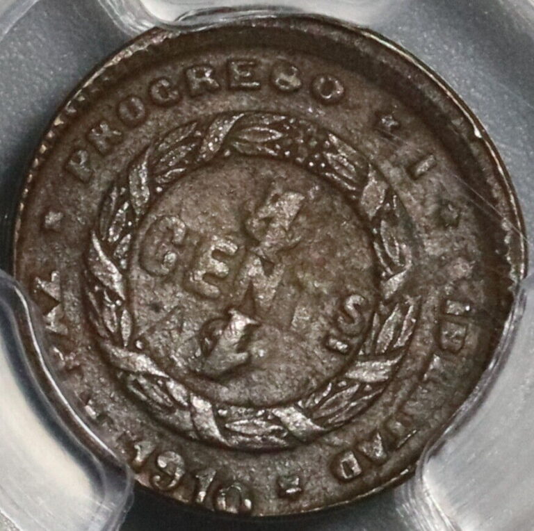 Read more about the article 1910 PCGS AU 50 Honduras 1 Centavo Mule with 5 Centavos Coin KM 67 (21080302C)