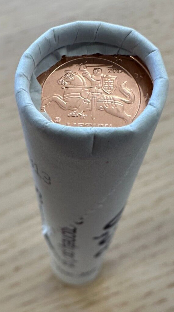 Read more about the article LITHUANIA 2017 UNC BANK ROLL of 50x  1 Euro Cent coins.  50 UNC Coins. KM#205.