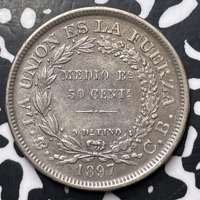 Read more about the article 1897 Bolivia 50 Centavos Lot#MK248 Silver!